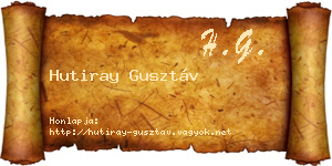Hutiray Gusztáv névjegykártya