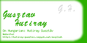 gusztav hutiray business card